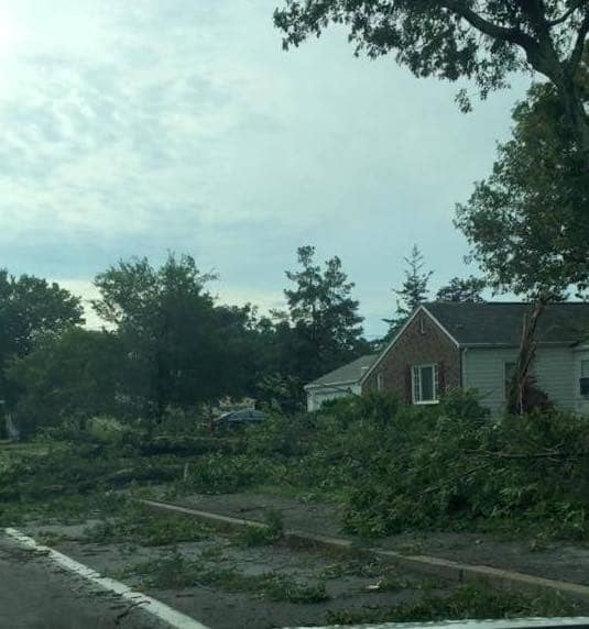 A view of storm damage on West Shore Road near Hoxie.