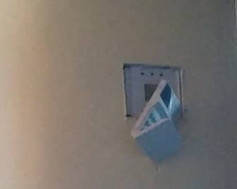 A thermostat damaged by vandals Wednesday night at imPossible Dream's playground.