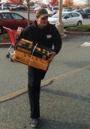 Warwick Police are asking the public's help identifying this man, recorded on security cameras stealing power tools from Lowe's in Warwick.