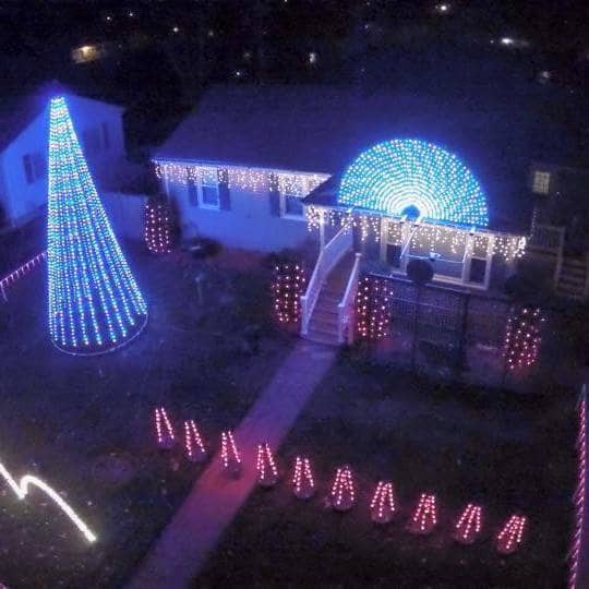 A glance at some of the lights that are part of the Picozzi family Christmas display on Gristmill Road.