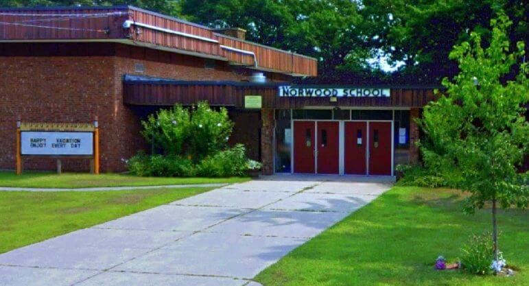 [CREDIT: WPD] Norwood School was briefly evacuated Tuesday morning when a heat ventilator malfunctioned and started smoking. Classes resumed at about 10:30 a.m.