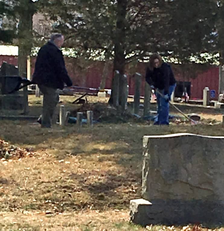 [CREDIT: Stephen McAllister] American flags are placed on the graves for veterans. The Historical Cemetery Commission maintains them and replaces broken or worn out flags.