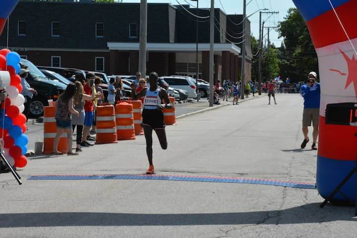 [CREDIT:Rob Borkowski] Glarius Rop of Agawam, MA comes in third at the Gaspee Days 5K Saturday, June 10, 2018. 