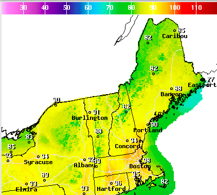{CREDIT: NWS} The National Weather Service has issued a heat advisory lasting through Wednesday night due to temperatures in the mid-90s.