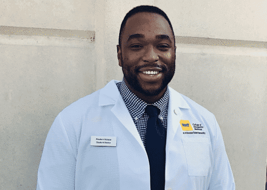 [CREDIT: Reuben Horace] Reuben Horace of Warwick has received his white coat, signifying the start of medical school at the New York Institute of Technology.