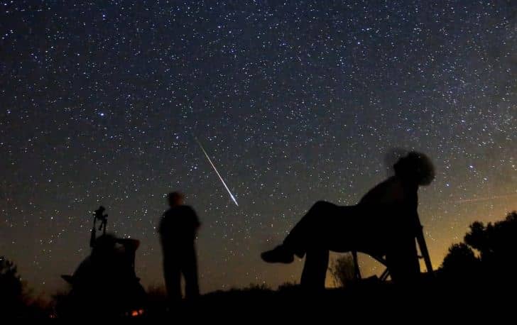 The Orionid Meteor Shower is framed by some of the brightest stars in the heavens.