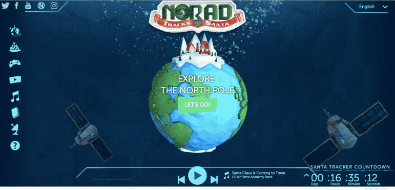 [CREDIT: NORAD] A look at NORAD's updated Santa Tracking website.