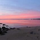 [CREDIT: Lincoln Smith] Sunrise on Saturday, Feb. 2, 2019, at Conimicut Point. RIDOH has closed Conimicut Point Beach and Oakland Beach to swimming due to high bacteria levels.