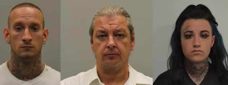 [CREDIT: RI State Police} From left, Joseph Lancia, Lance Imor and Amber Gill were indicted July 3 in connection to an alleged shooting.