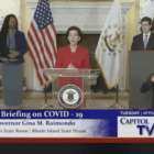 Gov. Gina Raimondo held a press conference April 7 announcing three new COVID-19 deaths and extending business and gathering restrictions through May 8, 2020.