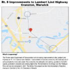 [CREDIT: RIDOT: Lambert Lind-Highway / Rte. 5 will have one south lane closed for utility work ahead of a bridge replacement over the Pawtuxet River there next year.