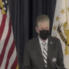 [CREDIT: Gov. McKee's office] Rhode Islanders will need all COVID-19 strategies together to put the pandemic behind us, Gov. McKee said, including masks and vaccinations.