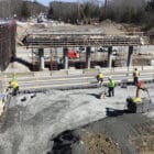 [CREDIT RIDOT] RIDOT's Division Street Bridge project is building the center pier and walls of the bridge this week.