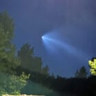 [CREDIT:Evan Blissmer] The Space X Falcon 9 rocket with its latest payload of Starlink satellites. Many reported seeing the Starlink Launch visible across RI, including Anne Pinneo Blissmer in Coventry, who posted this photo by her son, Evan.