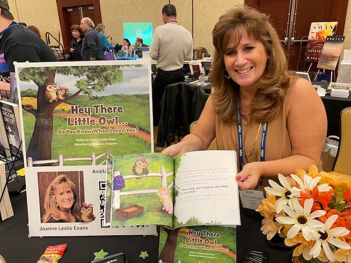 [CREDIT: Rob Borkowski] The RI Author Expo put readers in front of writers from every genre Saturday at Crowne Plaza Warwick. Among them was Joanne Leslie Evans, author of the children's book "Hey there, little owl".