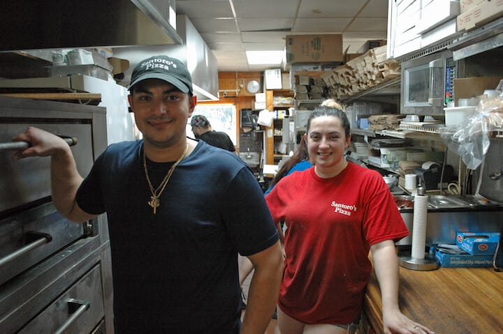 [CREDIT: Rob Borkowski] Brother-sister team Nicholas and Deanna Labrakis, whose dad, the late Ioannis “John” Labrakis, founded Santoro's Pizza. 