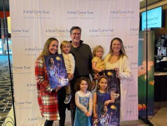 A Wish Come True Showcase Cinema De Lux event sponsors Al and Katie Cerrone and their family. With them are daughters Katie, Alana and their kids.