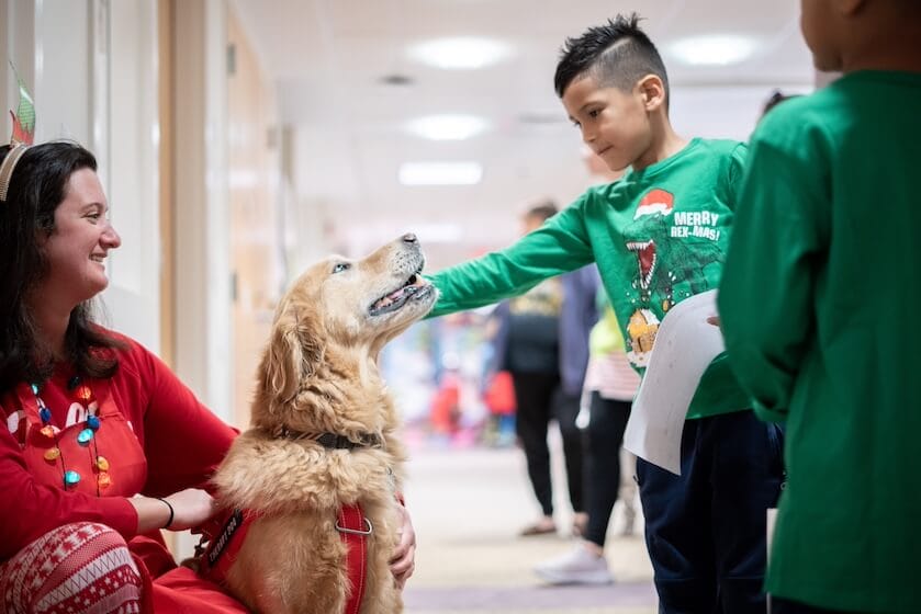 [CREDIT: Kent Hospital] Kent Hospital patients were treated to a holiday part at Spaulding Rehab Center in Pawtucket recently.