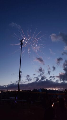 [CREDIT: Mary Carlos] Fireworks began at dusk during the Summer Festival, Coventry's early entry into Fourth of July celebrations.