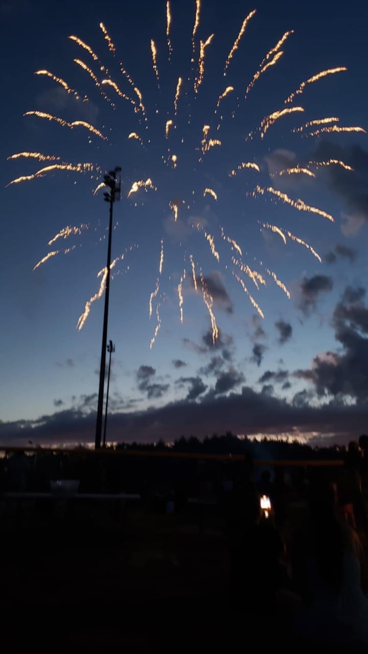 [CREDIT: Mary Carlos] Fireworks began at dusk during the Summer Festival, Coventry's early entry into Fourth of July celebrations.