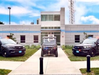 [CREDIT: CPD] Coventry Police Headquarters at 60 Wood St, Coventry, RI. There were 31 CPD arrests in August 2024.
