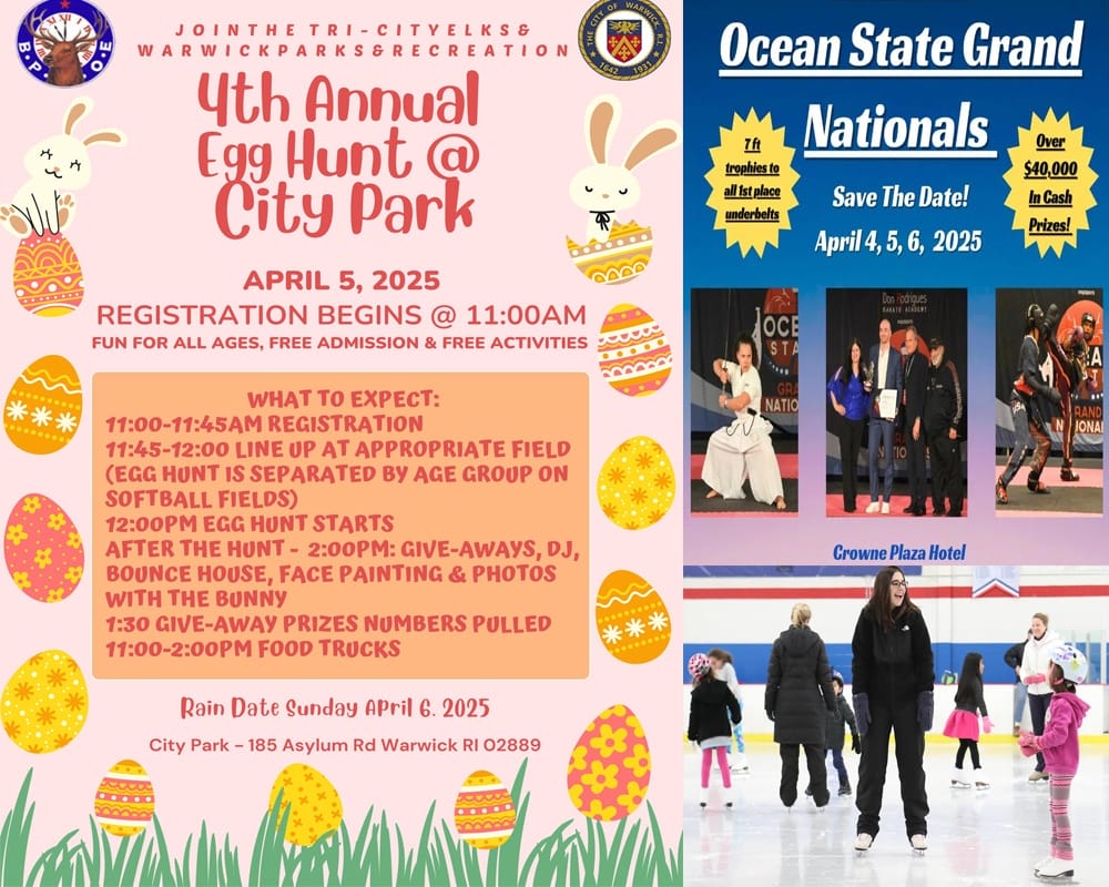 [CREDIT: Warwick weekend events include a free movie, egg hunt and karate championship.