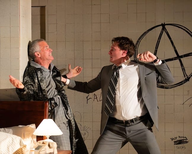 [CREDIT: Cat Laine] From Gamm Theatre's 'Angels in America,'From left: Tony Estrella (Roy Cohn), Jeff Church (Joe Pitt) Photo by Cat Laine