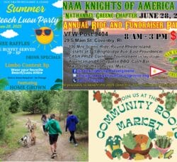 [Credit: WP Composite] This week’s Coventry Community Events in Coventry, RI include a Summer Luau party, a fundraiser motorcycle event, a farmers market, and several goat events.