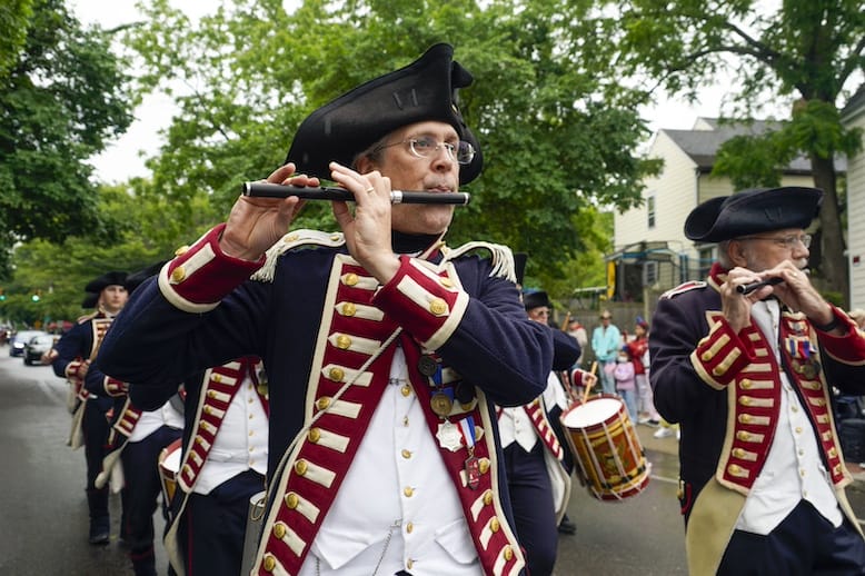 [CREDIT: Laura Paton] Members of the Kentish Guards Fife and Drum Corps in the 2025 Gaspee Days Parade June 14.