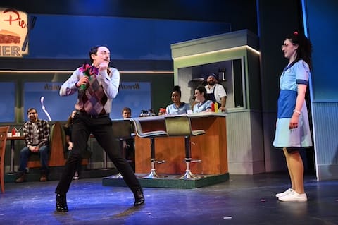 [CREDIT: Mark Turek] Anny Jules, Dakota Mackey-McGee, and Emelie Latzer in Theater By The Sea's production of 'Waitress."