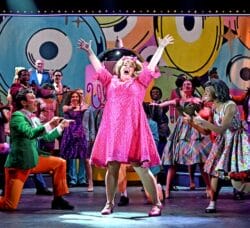 [CREDit: Theatre By the Sea] Niki Metcalf as Tracy Turnblad dreams of dancing for the “Corny Collins Show” in TBTS's "Hairspray.'