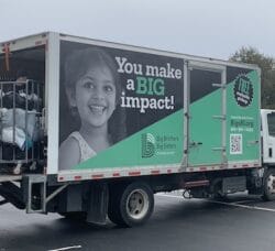 [CREDIT: BBBS] The Big Brothers Big Sisters donation truck will be parked outside Jordans Sept. 6 for a back-to-school clothes drive.