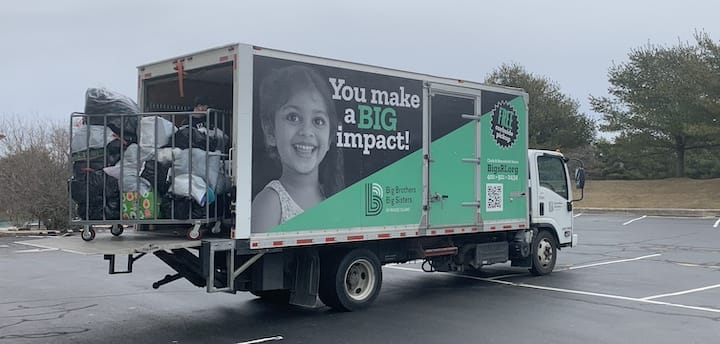 [CREDIT: BBBS] The Big Brothers Big Sisters donation truck will be parked outside Jordans Sept. 6 for a back-to-school clothes drive.