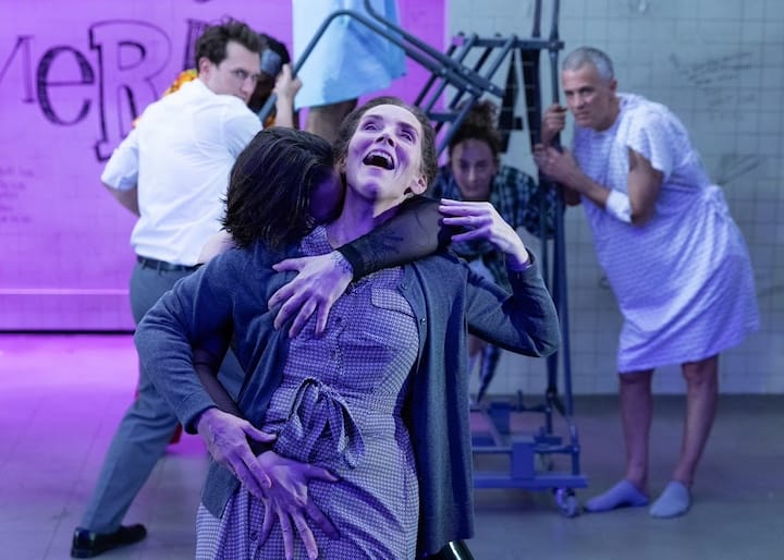 [CREDIT: Cat Laine] Pictured in foreground: Jeanine Kane (Hannah Pitt), Rachael Warren (The Angel) with Jeff Church, Rachael Warren, Gabrielle McCauley, and Tony Estrella.