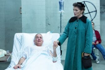 [CREDIT: Cat Laine] Jeanine Kane (Hannah Pitt), and Tony Estrella (Roy Cohn) in Gamm's Angels in America, Part 2:Perestroika.