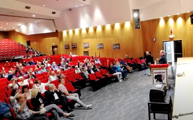 [CREDIT: Town of Coventry] The Coventry Redevelopment Agency hosted the Johnson’s Pond Redevelopment Area and Public Use Determination Community Workshop Thursday night.