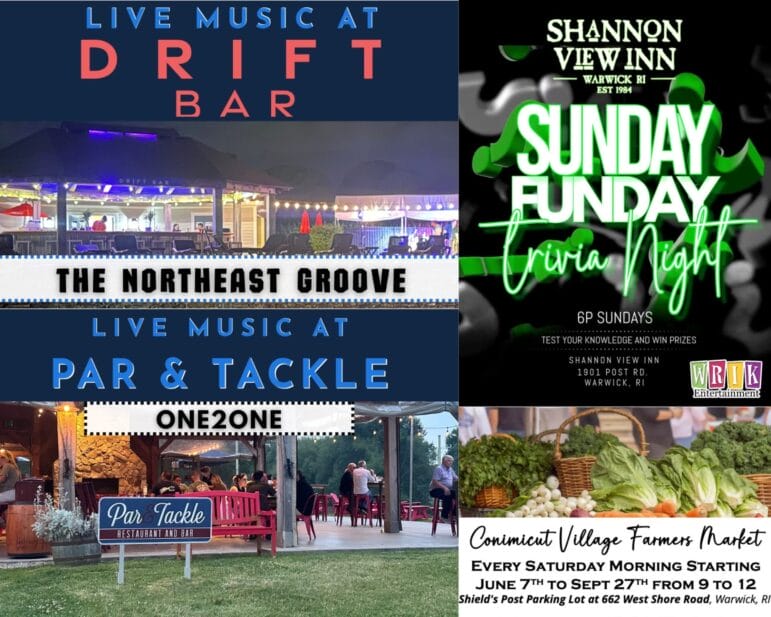 [Credit: WP Composite] This week’s Warwick Weekend Events include Sunday trivia, two live music opportunities, and the usual farmers markets.