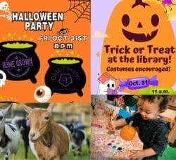 [Credit: WP Composite] This week’s Coventry Weekend Events in Coventry, RI include a Halloween party at OTD and Trick-or-Treat at Coventry Public Library, along with the usual pumpkin painting and goat events.