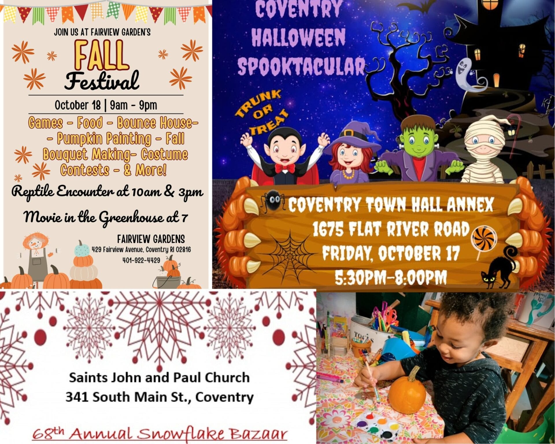 Coventry Weekend Events Oct. 17: Bazaar, Festival