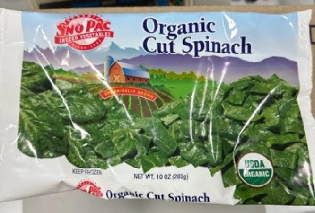 [CREDIT: FDA] RIDOH warns Del Mar Spinach Recalled its frozen 35lbs packages for a possible Listeria contamination.