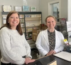 [CREDIT: Rob Borkowski] From left, Catherine Lott and Amanda Petrarca, co-founder of Compass Core Pharmacy, 80 Lambert Lind Highway Warwick. The pharmacy has been open for about six months, providing low-cost prescriptions to customers.