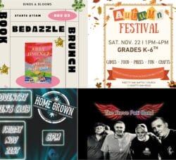 [Credit: WP Composite] This week’s Community Coventry  Events in Coventry, RI a book bedazzling brunch, an autumn festival, and several live music opportunities.