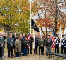 [CREDIT: Kim Wineman] Warwick Police and Warwick Firefighters joined veterans and officials to honor veterans Tuesday, Nov. 11, 2025 during a Veterans Day observance.