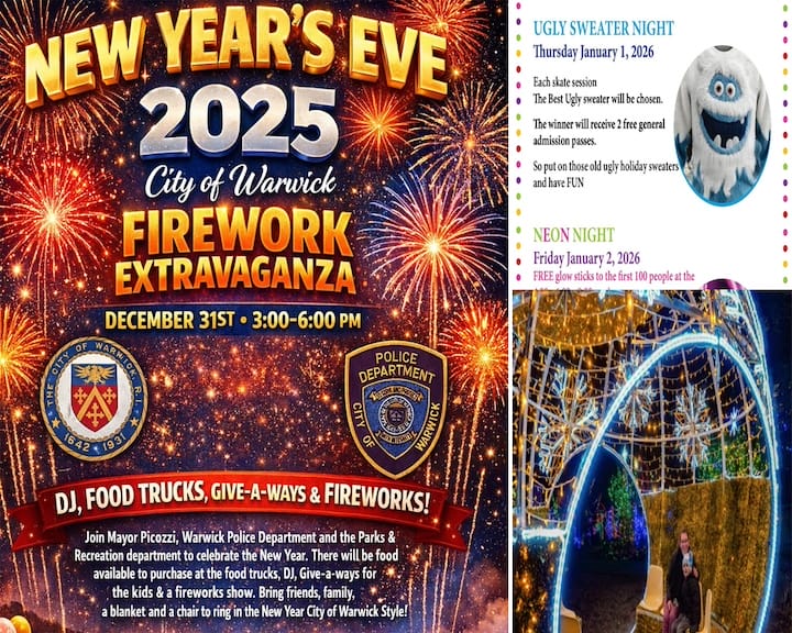 Warwick Weekend Events: New Year, Lights, Hike